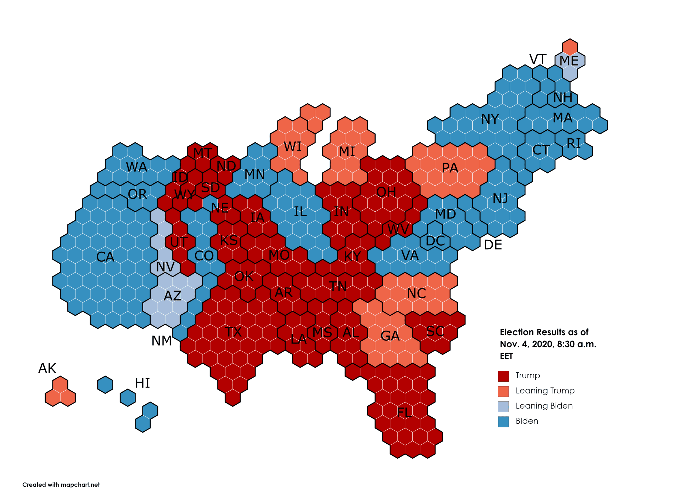 Example US elections map
