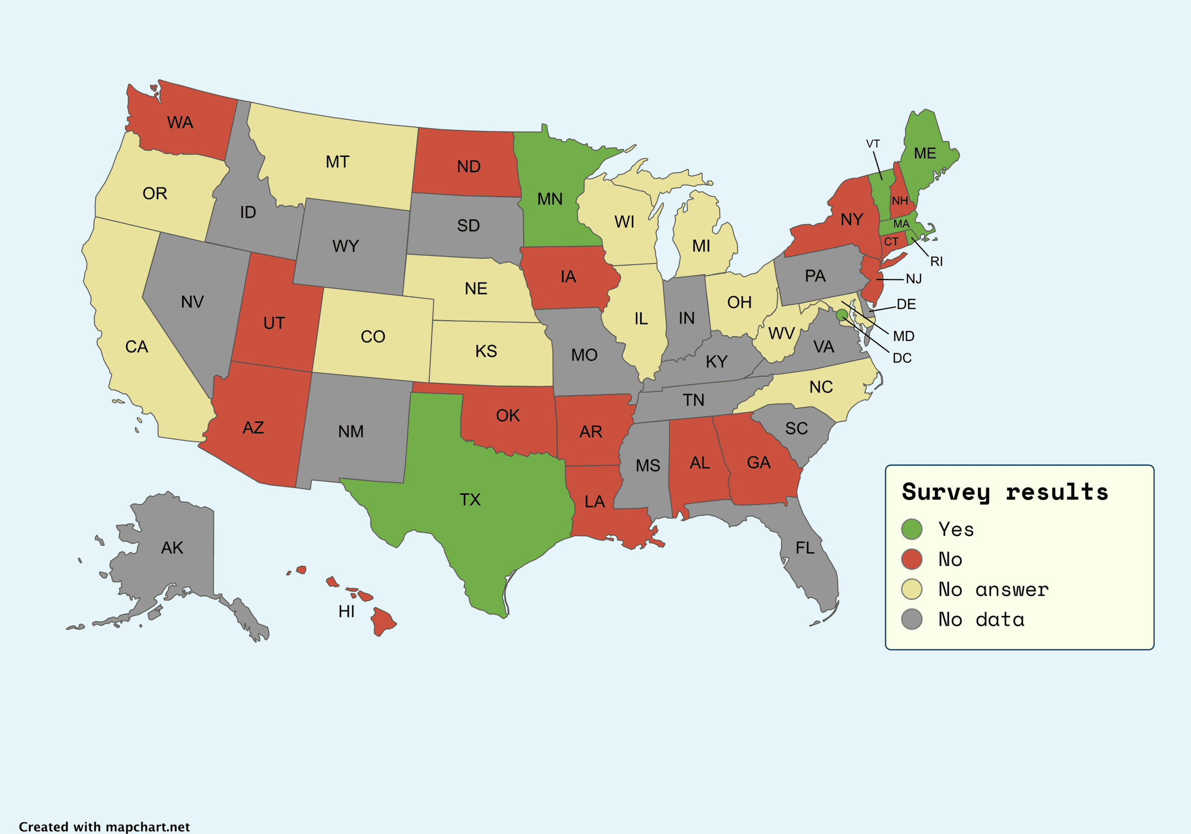 Example US states map