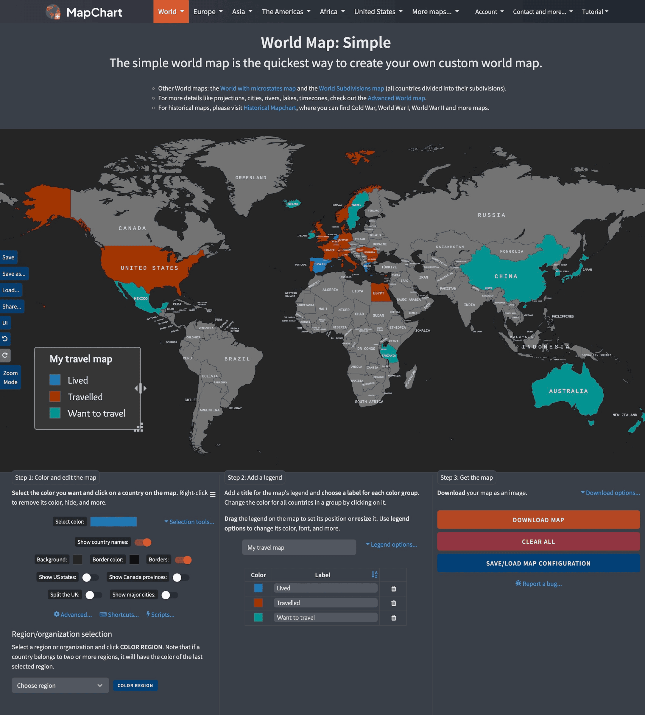 World map editor