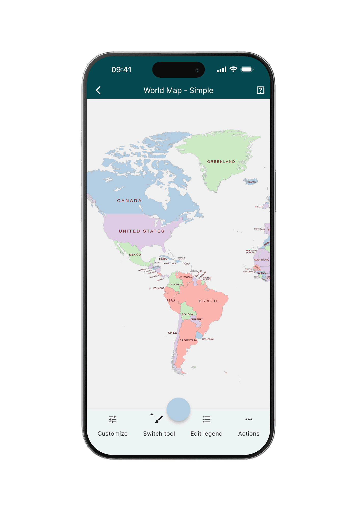 MapChart iPhone — World Map