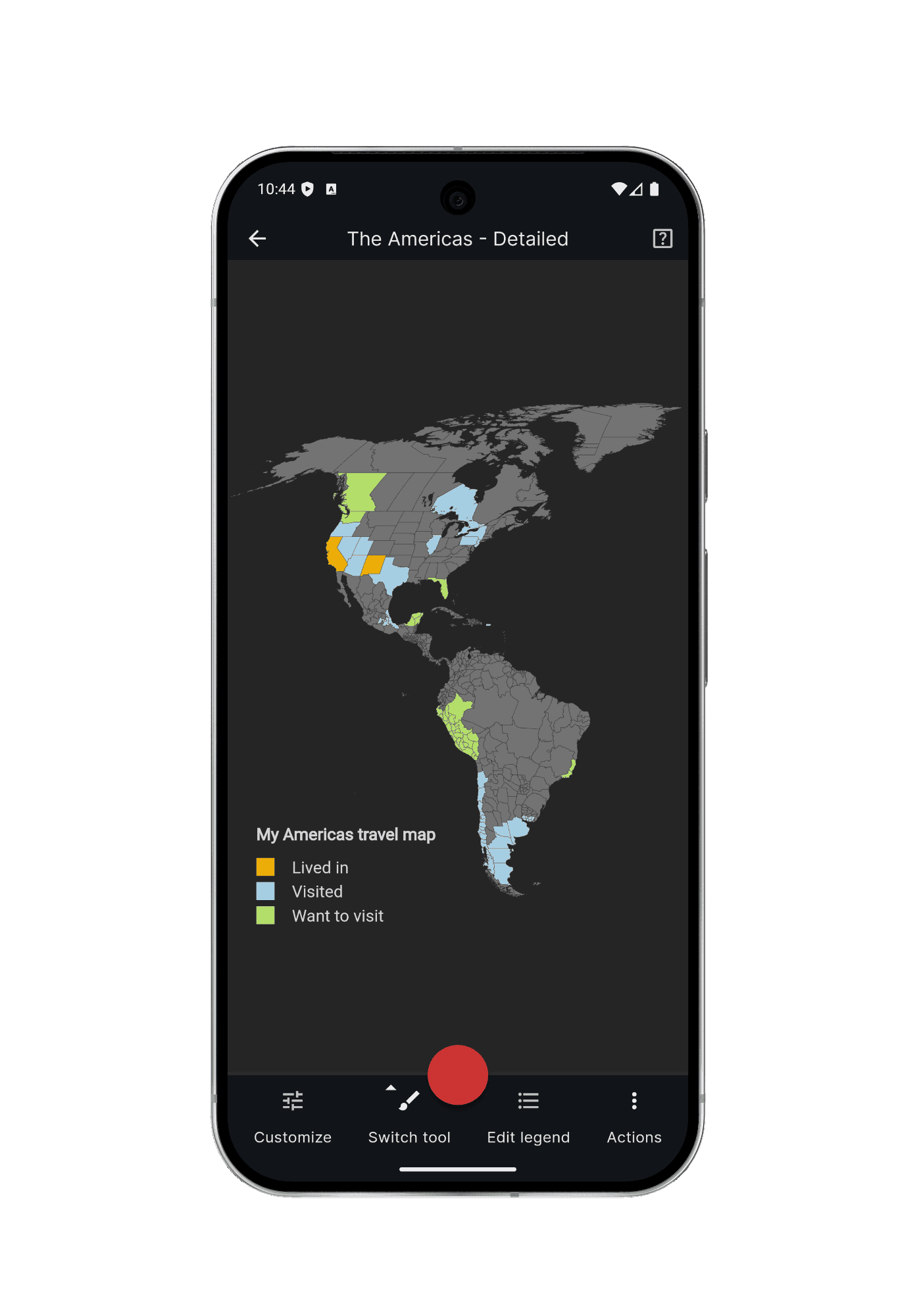 MapChart Android — The Americas