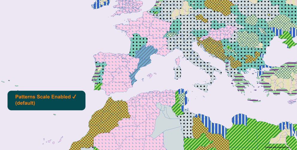 scaling patterns world subdivisions map zoomed in